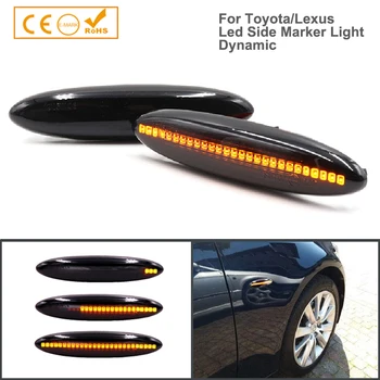 

2Pcs LED Dynamic Turn Signal Side Marker Light Lamp For Toyota Highlander Soarer UZZ40 Kluger GSU 4 Kluger Mark X Crown