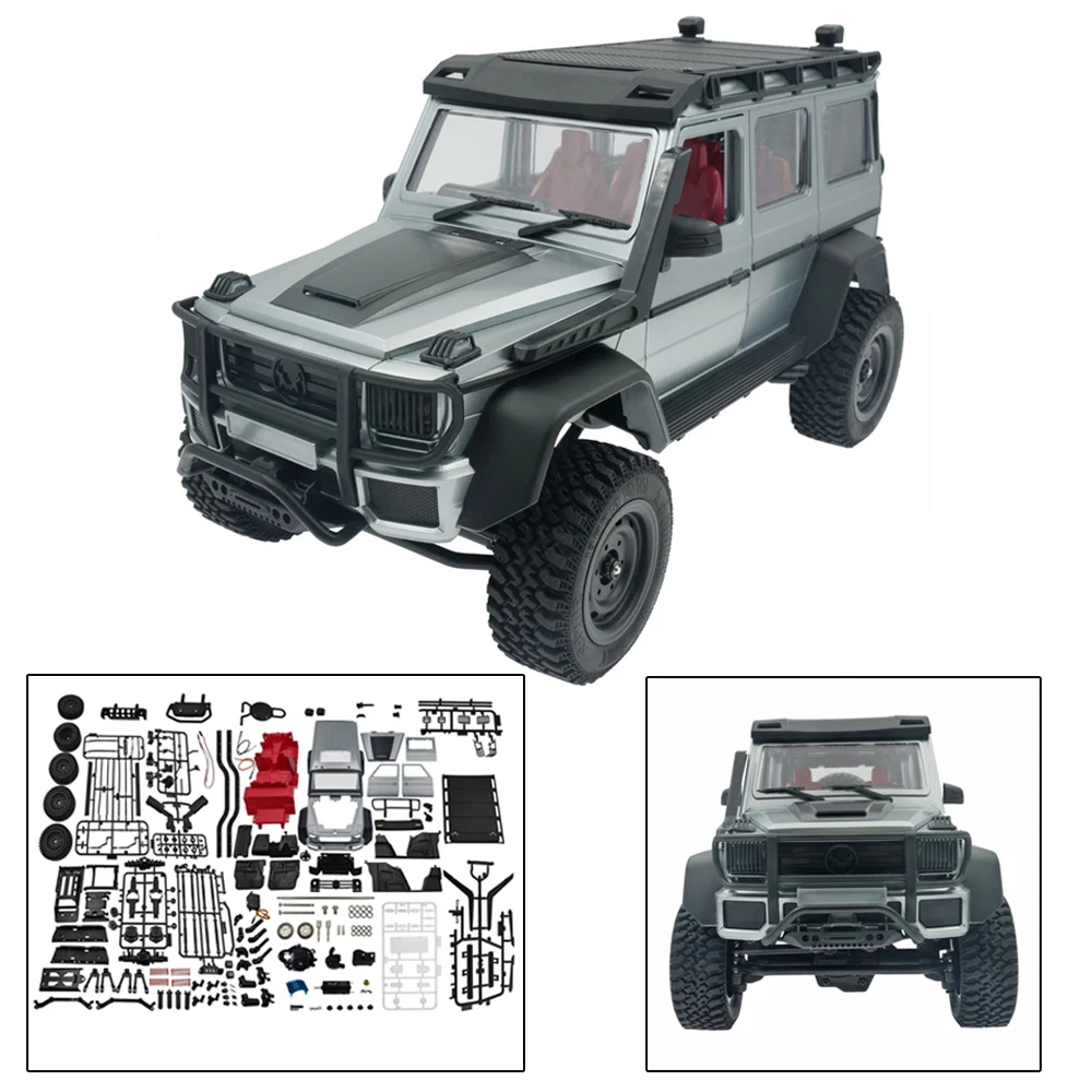 MN86KS 1:12 2.4G 4WD DIY Remote Control Model Car Simulation 4x4 Climbing Car For Children Kids Toys - KIT Version (Silver Grey)