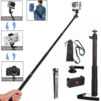 

2020 New Design Aluminium Handhold Monopod Tropod Mount With Storage Bag for Gopro Hero8 7 6 5 4 XiaomiYI 4K DJI Sports Camera
