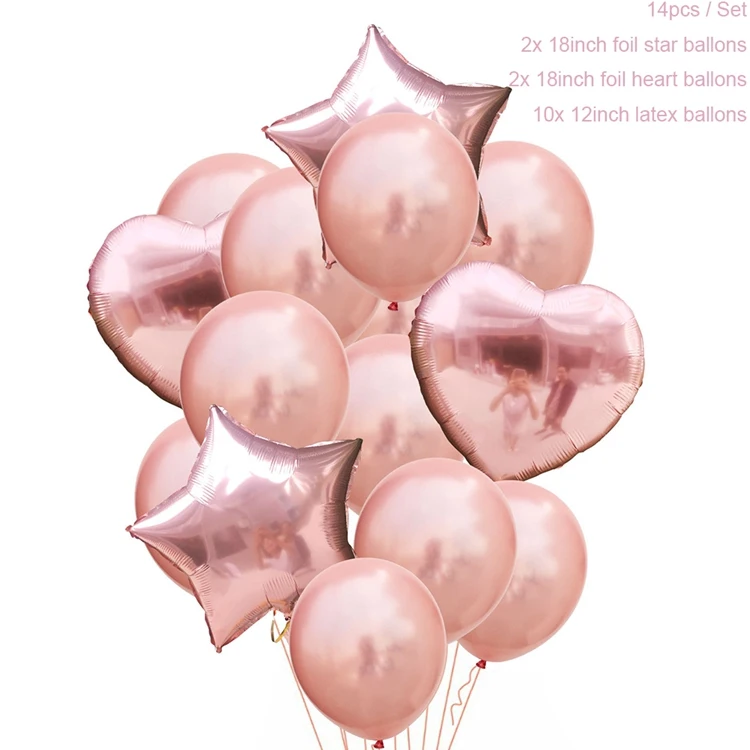 YORIWOO розовое золото Невеста воздушные шары для того, чтобы быть шары из фольги в виде букв Mr Mrs Свадебные девичник вечерние украшения курица вечерние аксессуары - Цвет: Balloon Set 14pcs