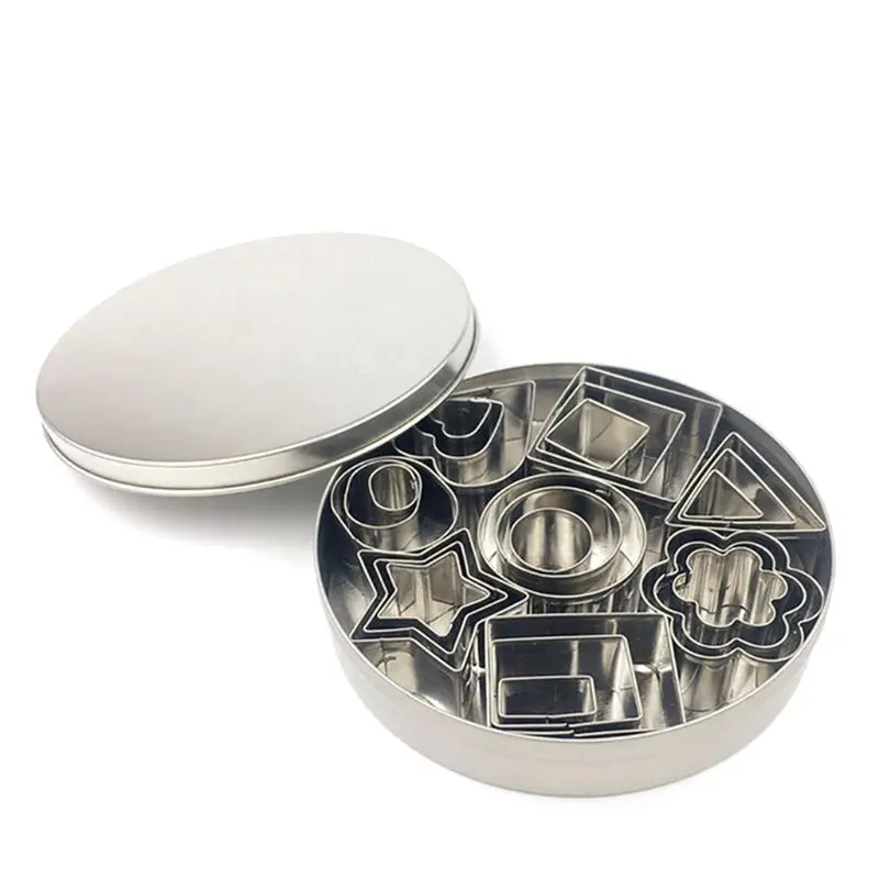 

Mini Cookie Cutter Shapes Set - 24 Small Molds to Cut Out Pastry Dough, Pie Crust Fruit , Geometric Shapes Cut Fondant Clay