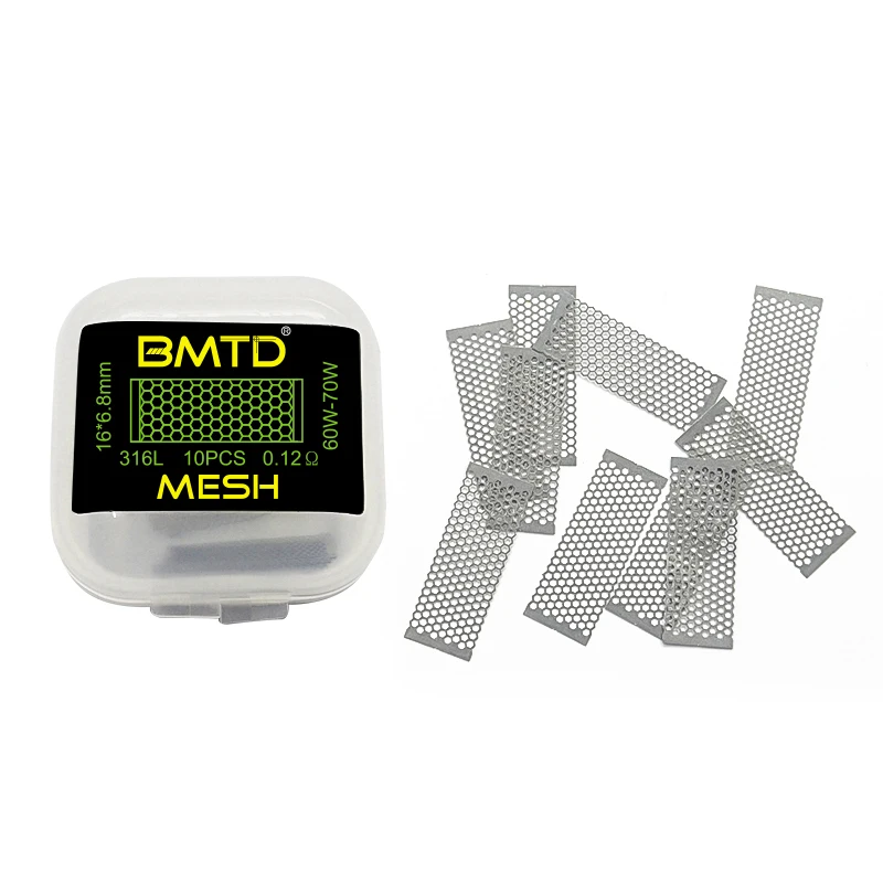 

BMTD 10Pcs/Lot Meshwork Pre Built Coils S316 0.12Ohm Mesh Style Heating Coil Wire for Vandy Vape RTAs Wotofo Profile RDA