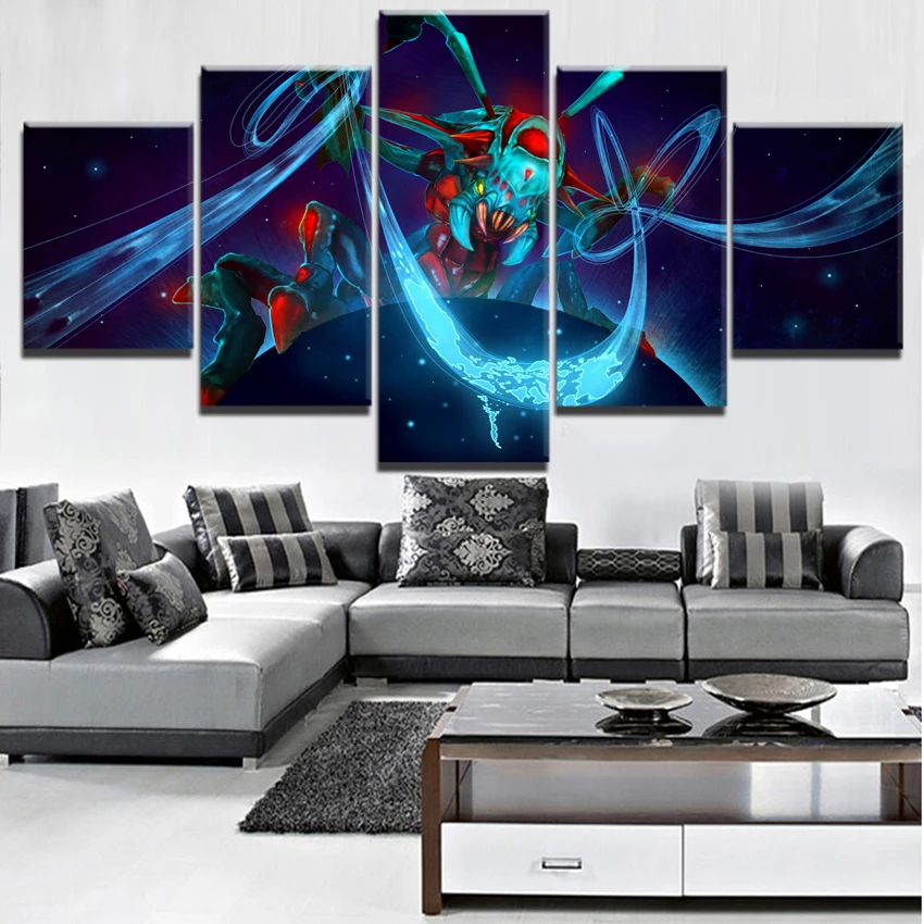 Canvas Printed Poster Modern Home Decoration 5 Pieces DotA 2 Paintings Wall Art Game Pictures Cuadr