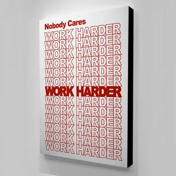 

1 Piece printed Painting Red Letter Work Harder Framed Canvas Wall Art