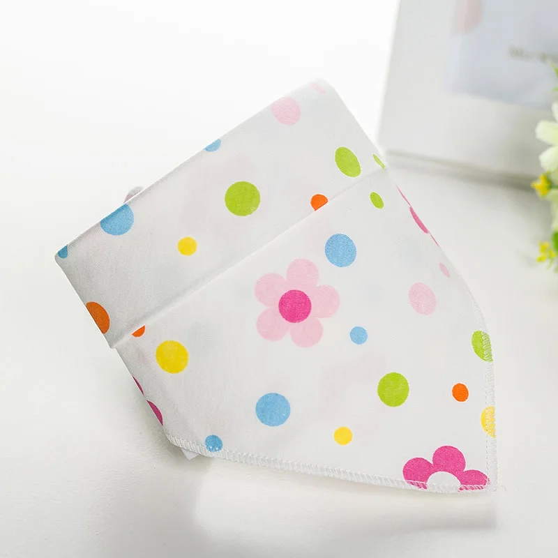 

Independent Packaging Baby Triangle Towel Double Cotton Cartoon Printing Anti-drool Triangle Towel for Children's Clasp