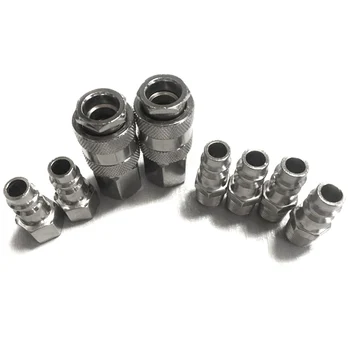 

8Pcs European Style 1/4inch NPT Quick Coupling Male and Female Set Quick Connector Kit Quick Coupler Air Hose Pneumatic Fitting