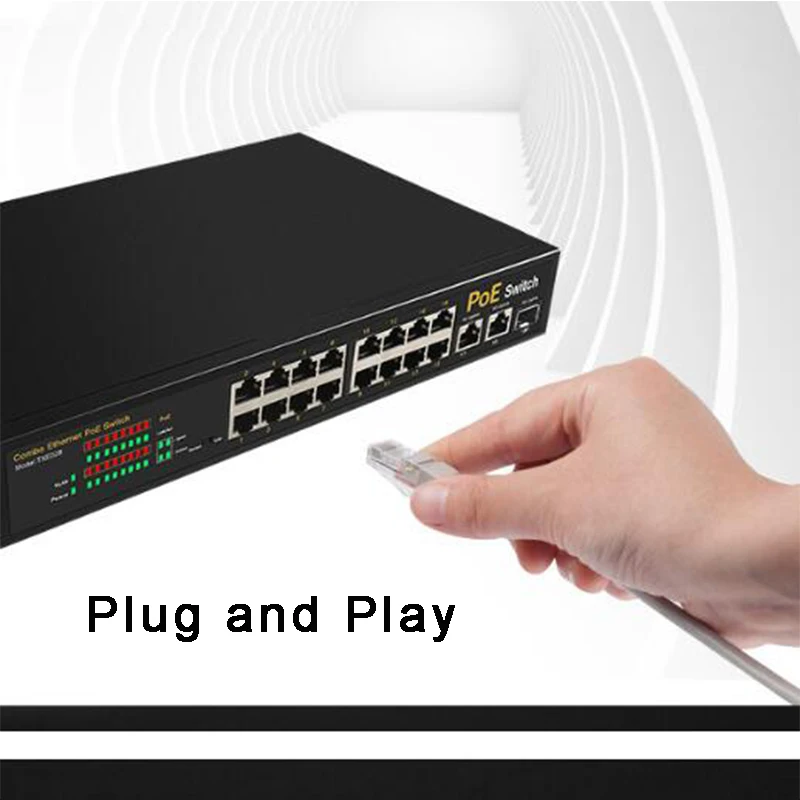 Коммутатор Ethernet Gigabit POE сетевой смарт переключатель для системы видеонаблюдения 2