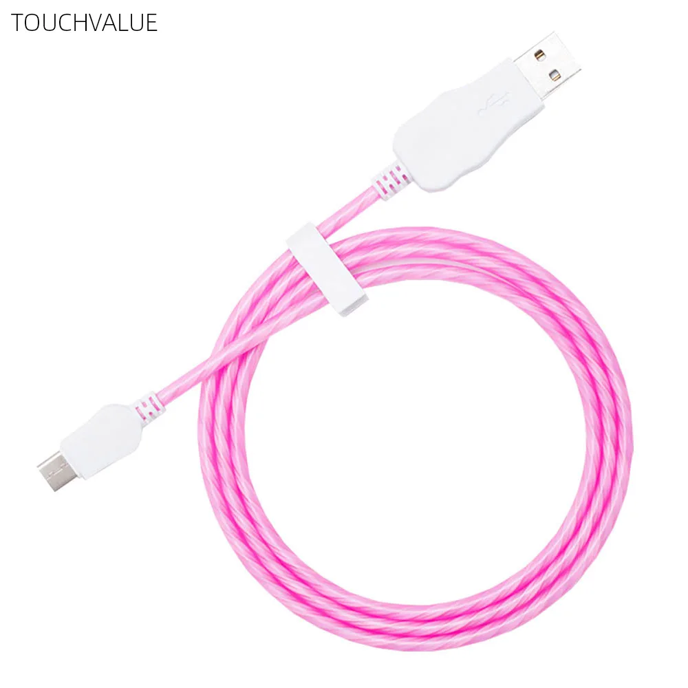 Кабель для мобильного телефона Micro USB мигающий кабель usb type C зарядный кабель 2A красный розовый белый зеленый 1 м 2 м