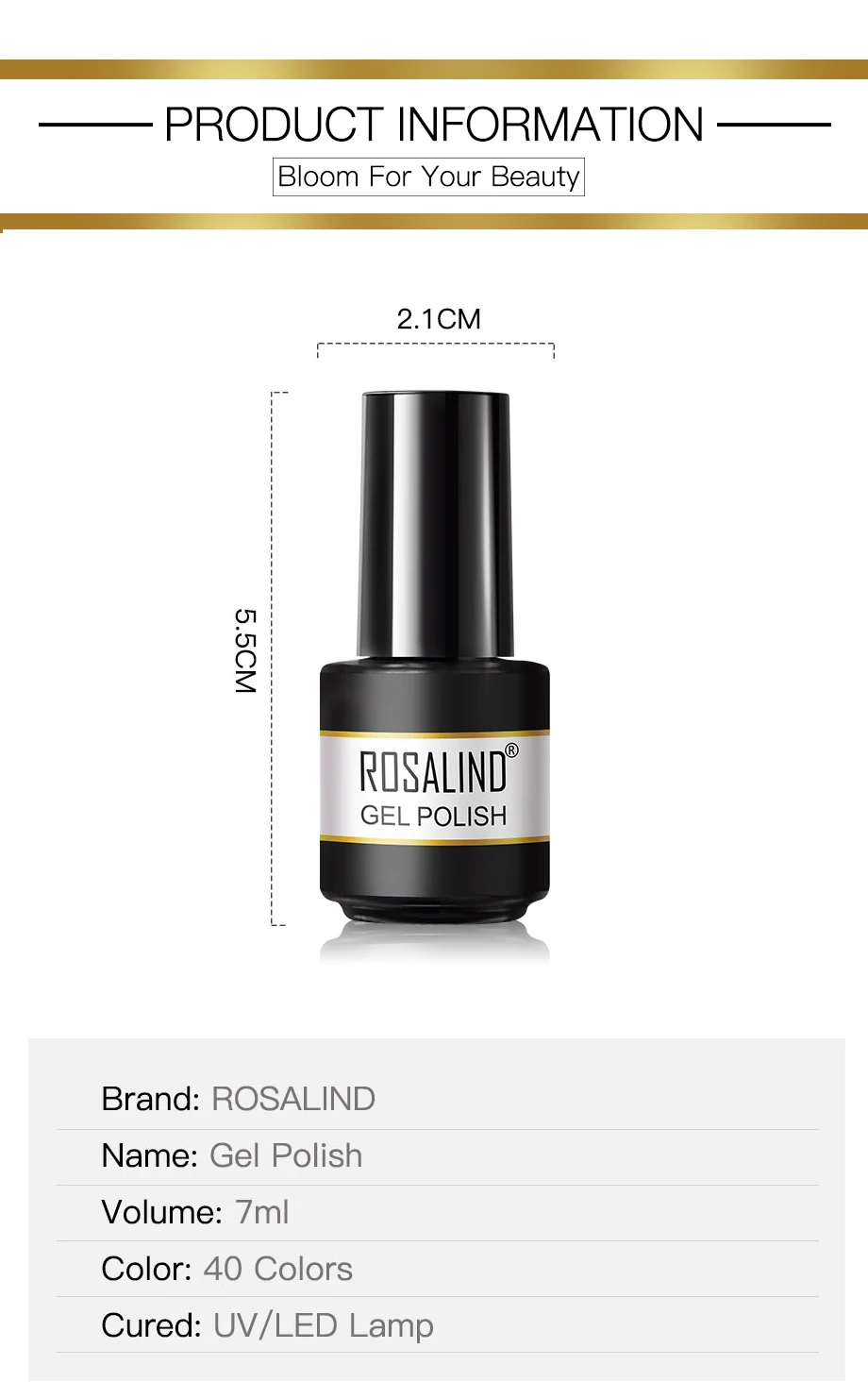 ROSALIND Gel Nail Polish Glitter Gel For Manicure Art Semi Permanent Hybrid Varnish Need UV LED Base Top Coat Nail Polish