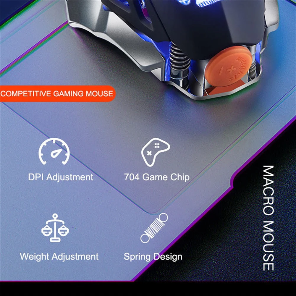 V9 Проводная игровая мышь с разрешением 2400 dpi, программа макросъемки, безводная мышь, RGB светодиодный, проводная оптическая Механическая мышь