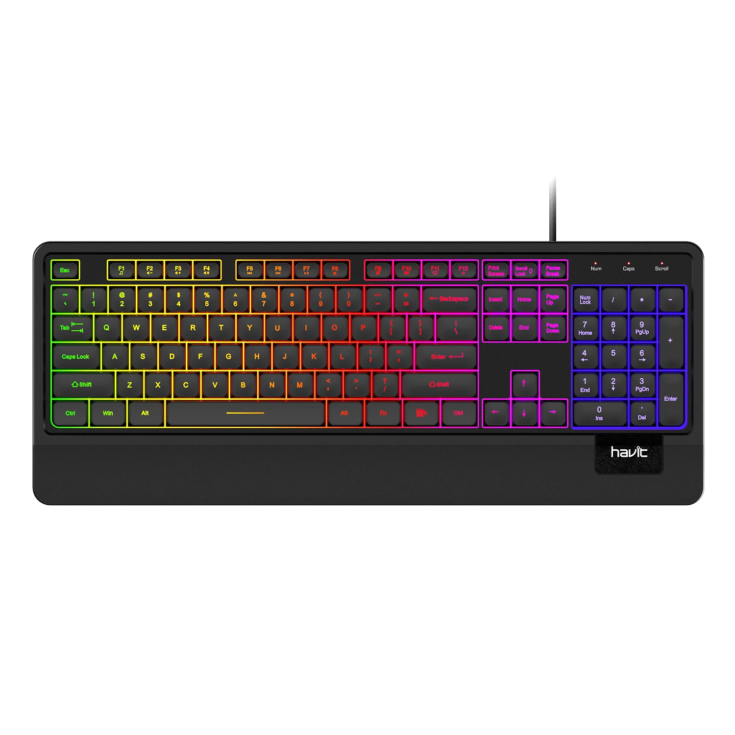 Havit Wired Keyboard Usb Quiet Backlit Computer Keylit Led Gaming