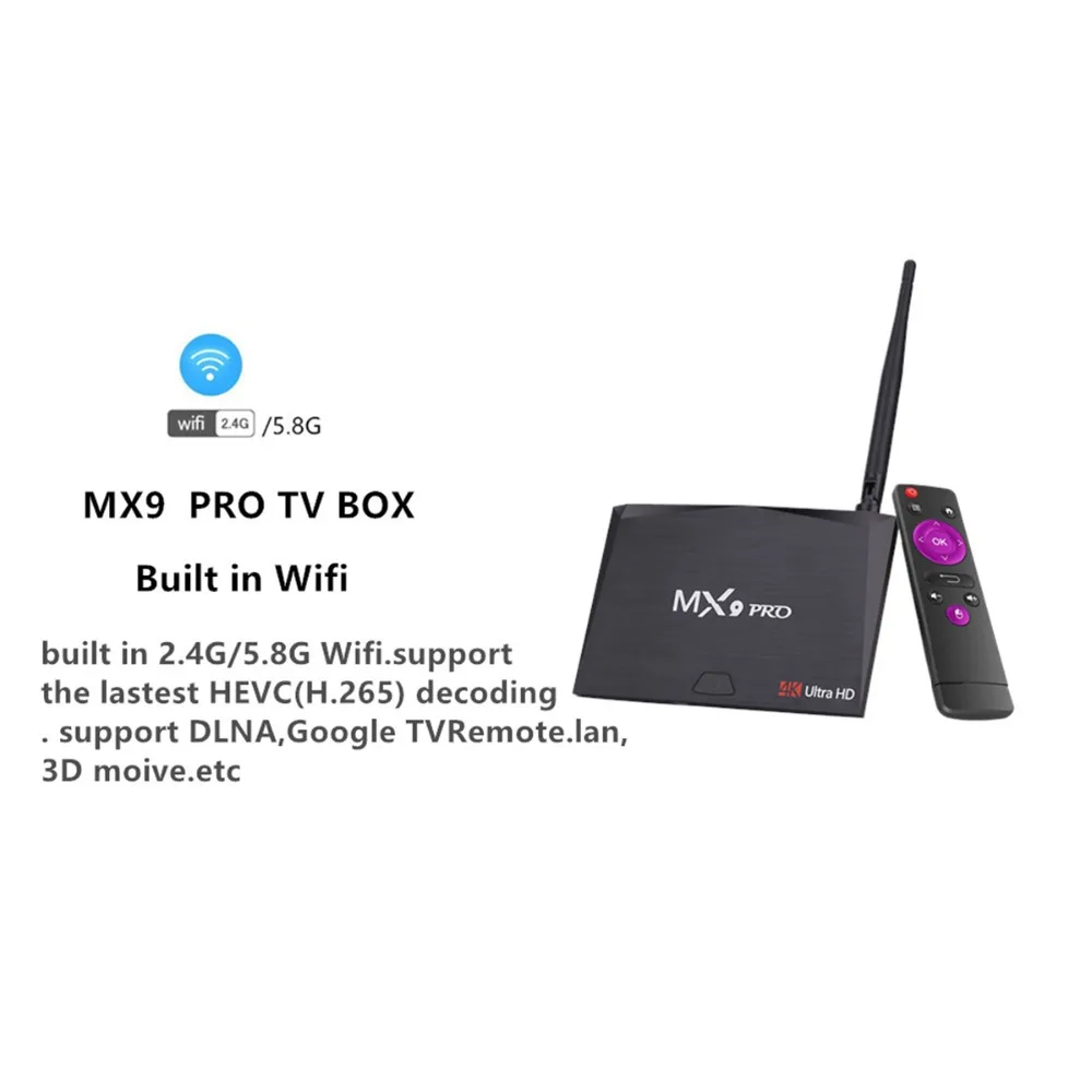 MX9 Pro 4 ГБ 32 ГБ Android 7,1 ТВ приставка RK3328 Четырехъядерный 4K VP9 3D 2,4G 5G WiFi BT4.1 смарт-приставка PK X96 X96 MINI