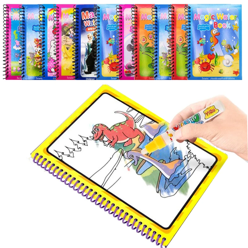 

COOLPLAY Magic Water Drawing Book Coloring Book Doodle & Magic Pen Painting Drawing Board For Kids Toys Birthday Gift