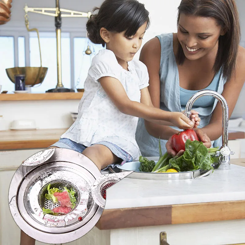 

Kitchen Drains Sink Barbed Wire Drain Strainer Sewer Filter Stopper Strainer Waste Prevent Clogging Appliances Stainless Steel