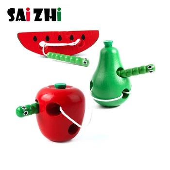 

Saizhi Wooden Education Baby Kindergarten Mouse Thread Cheese Plaything Early Learning Education Toys Teaching Aids Math Toy