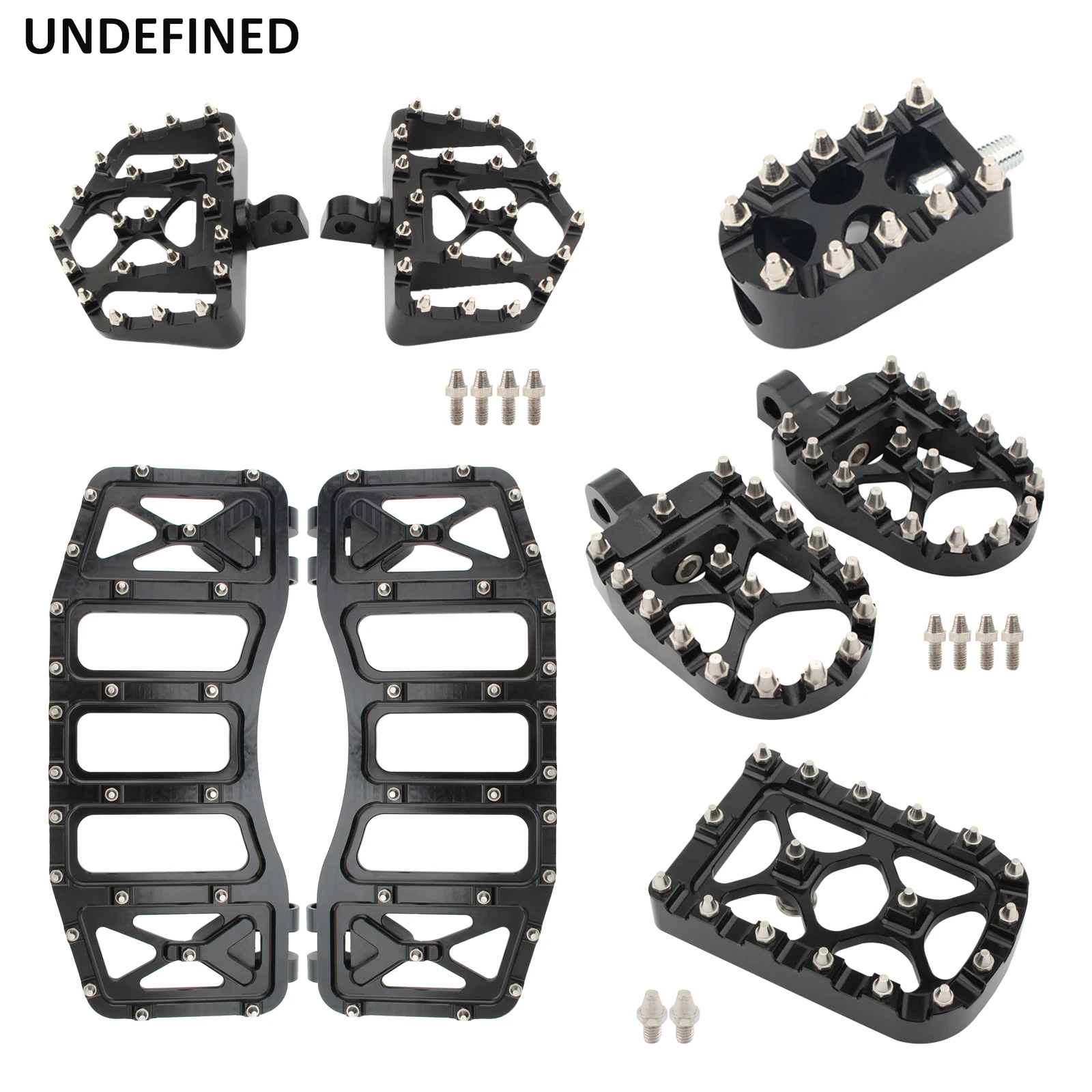 MX Offroad Motorcycle Floorboards Foot Pegs Complete Kits Wide Fat