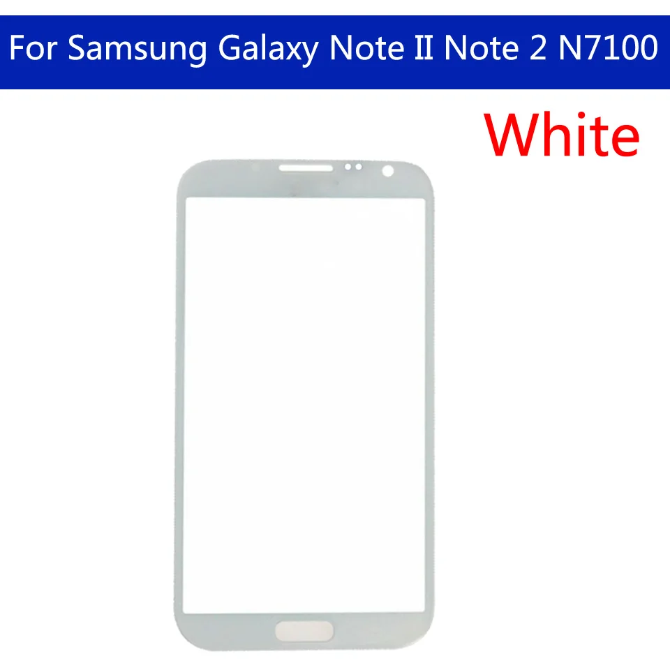 10 шт \ Лот N7100 сенсорный экран для Samsung Galaxy Note II N7100 Note 2 Note2 переднее внешнее стекло сенсорный экран Замена объектива 5,5"