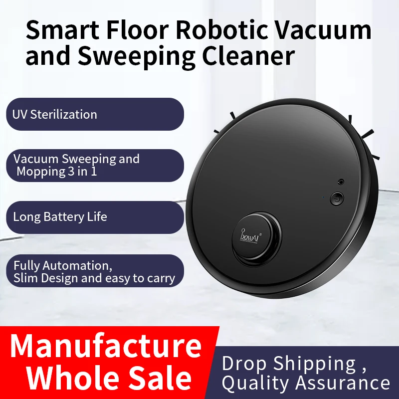 Vacuum Cleaner Robot Multifunctional 3-In-1 Auto Rechargeable Dry & Wet Sweeping 