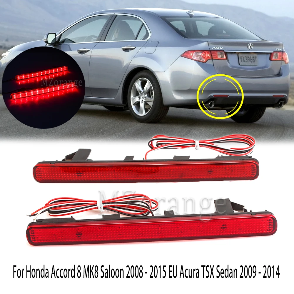 Автомобильный Светодиодный отражатель заднего бампера для Honda Accord 8 MK8 Saloon 2008 - 2015