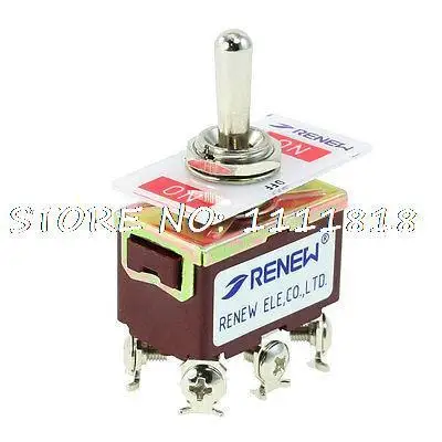 

Panel Mounted DPDT ON-OFF-ON 3 Way Latching Toggle Switch 15A/250VAC 20A/125VAC