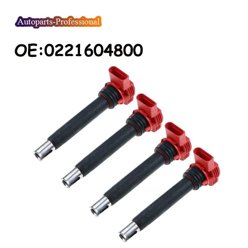 4 штуки в партии автомобильные аксессуары 0221604800 0 221 604 800 для Audi 4.2L V8 катушка зажигания w/Spark разъем для штепсельной вилки