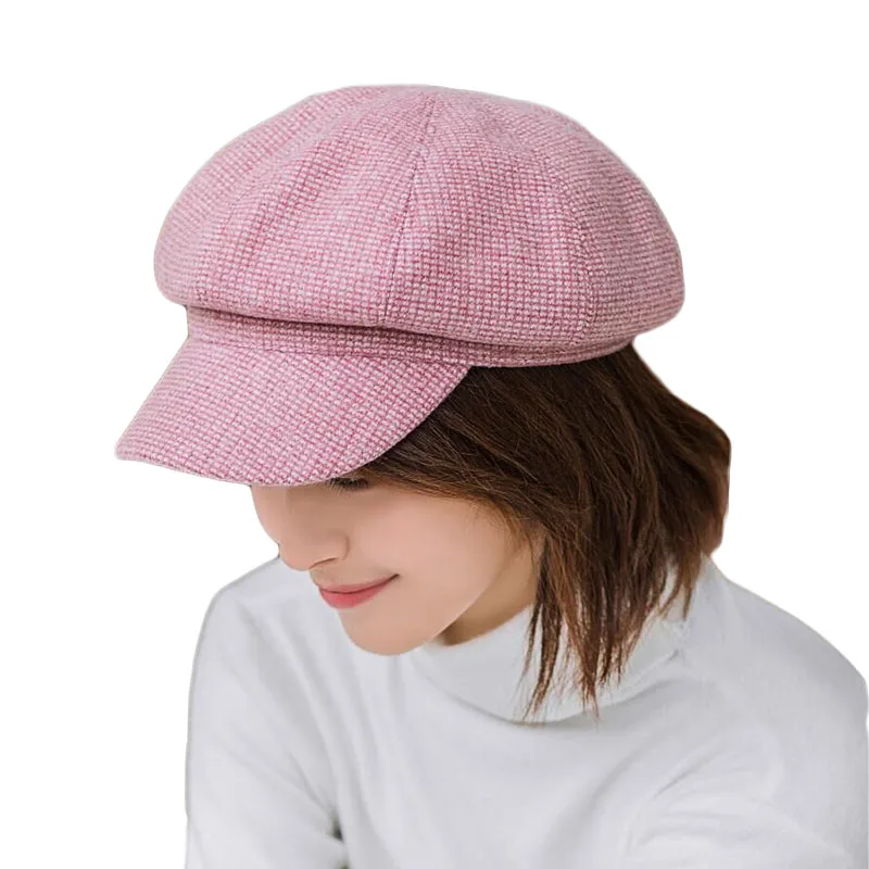 Новые Зимние береты с гусиными лапами для женщин, французский стиль, женская теплая шерстяная шапка, ретро шляпы с широкими полями, женские береты