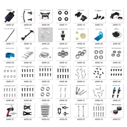 WLtoys – pièces de rechange de voiture RC 1/18, pneu en plastique, avant et arrière, anti collision, coque de voiture, entretoise, bras pivotant, broches en plastique 