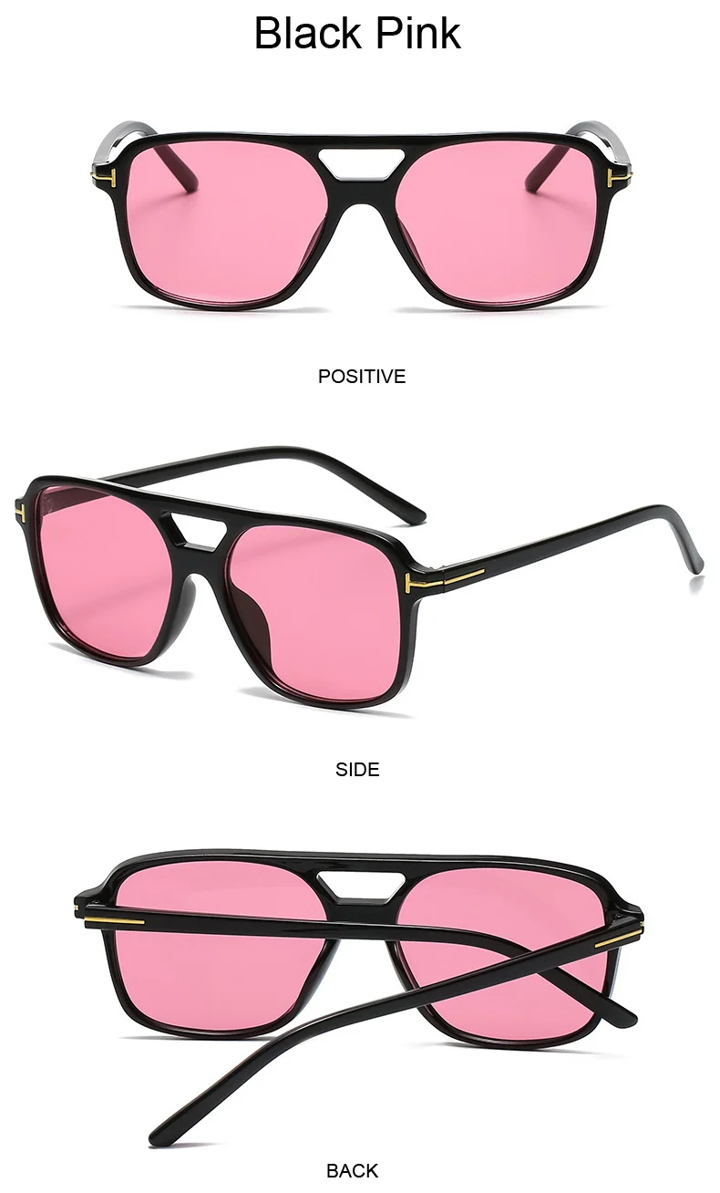 Brand Designer Square Sunglasses Women Fashion Blue Yellow Sun Glasses Female Vintage Retro Big Frame Pink Oculos De Sol big sunglasses