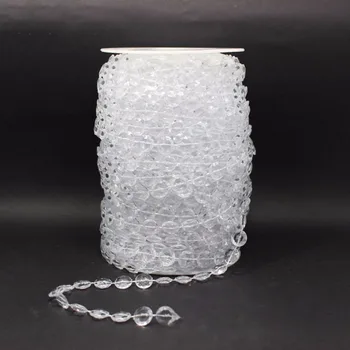 

10 Meters 10MM Transparent Acrylic Octagonal Beads Chain Strand Line Chain Wedding Party Decoration Festival Curtain Beads