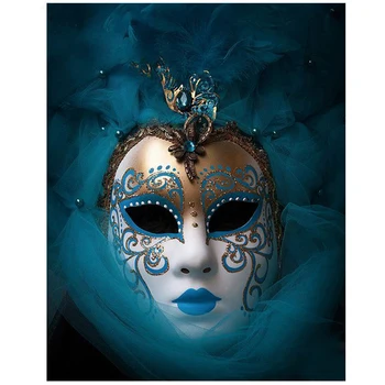 

Full Display Cross Stitch Beauty mask woman DIY Mosaic Square/Round Diamond Painting Diamond Embroidery Gift Home Decor BY301
