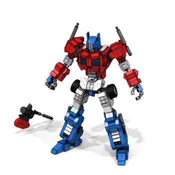 

Transformers Toy 30cm God of War Optimus Prime 879pcs + Building Blocks Assembly Children's Puzzle Gift Collection Model