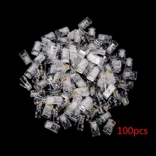 Banhado a ouro rj45 rede rede modular tomada cat5 cat5e conector 8p8c utp unshielded modular rj45 plug novo 25/50/100/200/500 peças