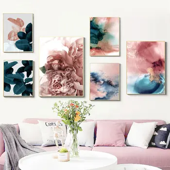 

Wall Art Leaf Cuadros Picture Nordic Poster Floral Canvas Painting Botanical Posters and Prints Wall Pictures for Living Room