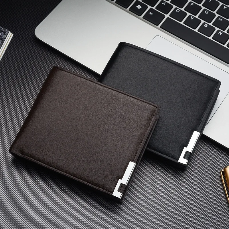 

Men's business Brand PU Leather Wallets casual fashion large capacity short wallet Bifold multi-function card holders