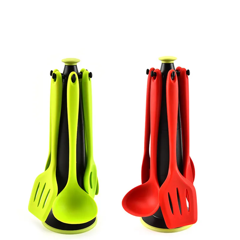  KitchenAce 6pcs Silicone Non-sticky Cooking Utensil Set Gaget Kitchen Cookware Set Gagets & Tools S