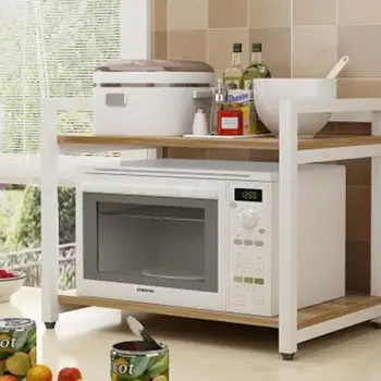 

Microwave Oven Kitchen Shelf 2 Floor Household Condiments Rice Cooker Rack Can Be Configured To Receive