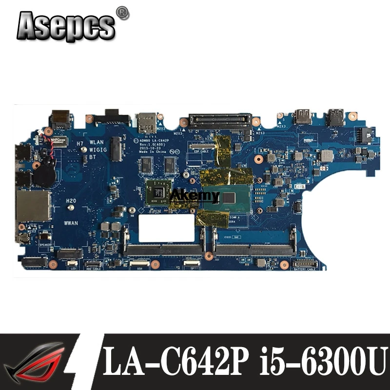 CN-0WK23X WK23X для For DELL Latitude E5570 материнская плата ноутбука ADM80 LA-C642P REV: 1 0 (A00) I5-6300U |