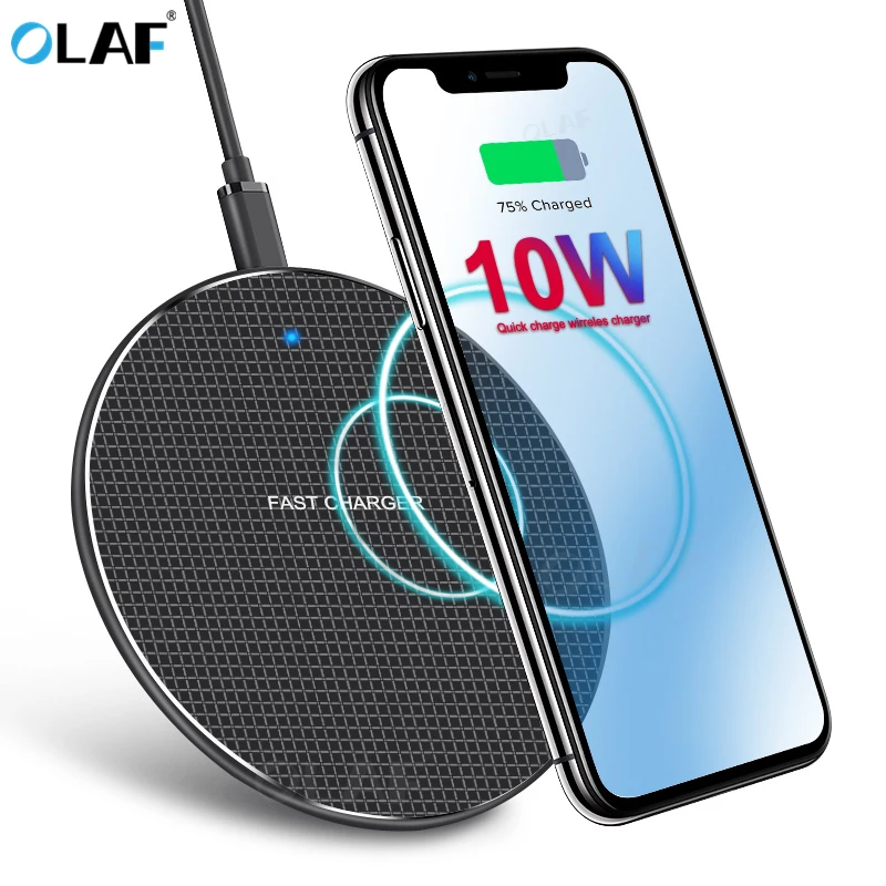 Беспроводное зарядное устройство 10 Вт для быстрой зарядки iPhone X XS 11 Pro Max 8 Qi