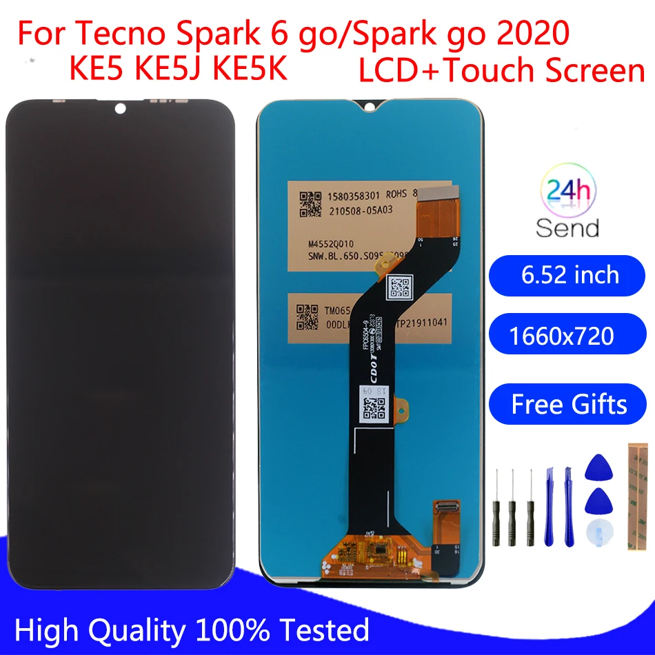Оригинальный ЖК-дисплей для Tecno Spark 6 Go 2020 сенсорный экран KE5 KE5J KE5K Pantalla в сборе