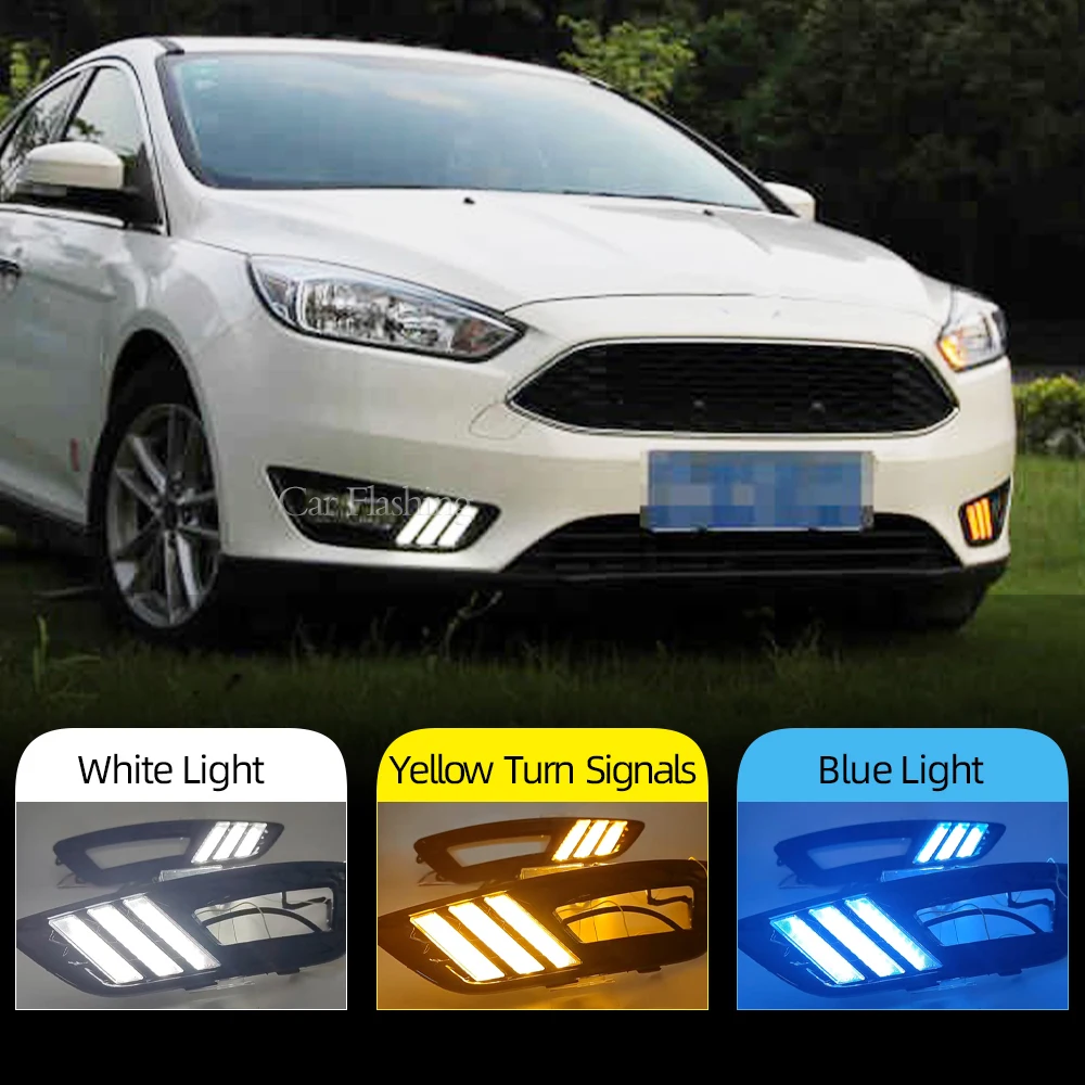 2PCS Car LED Daytime Running Light For Ford Focus 3 MK3 2015 2016 2017