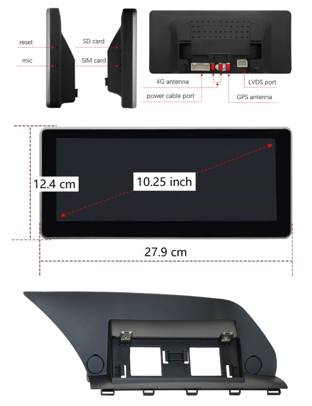 10,2" Android Сенсорный экран для Audi Q5 2009- низкий Config с wifi gps-навигация, радио, стерео Мультимедийный Плеер