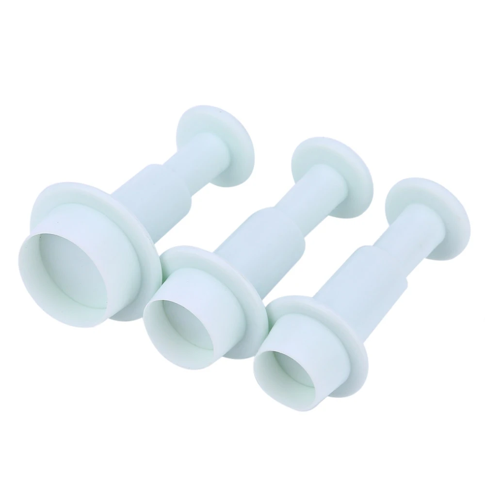 

3pcs DIY Plunger Cutters Fondant Cake Decorating Tool Mold Cookie Cupcake Decoration