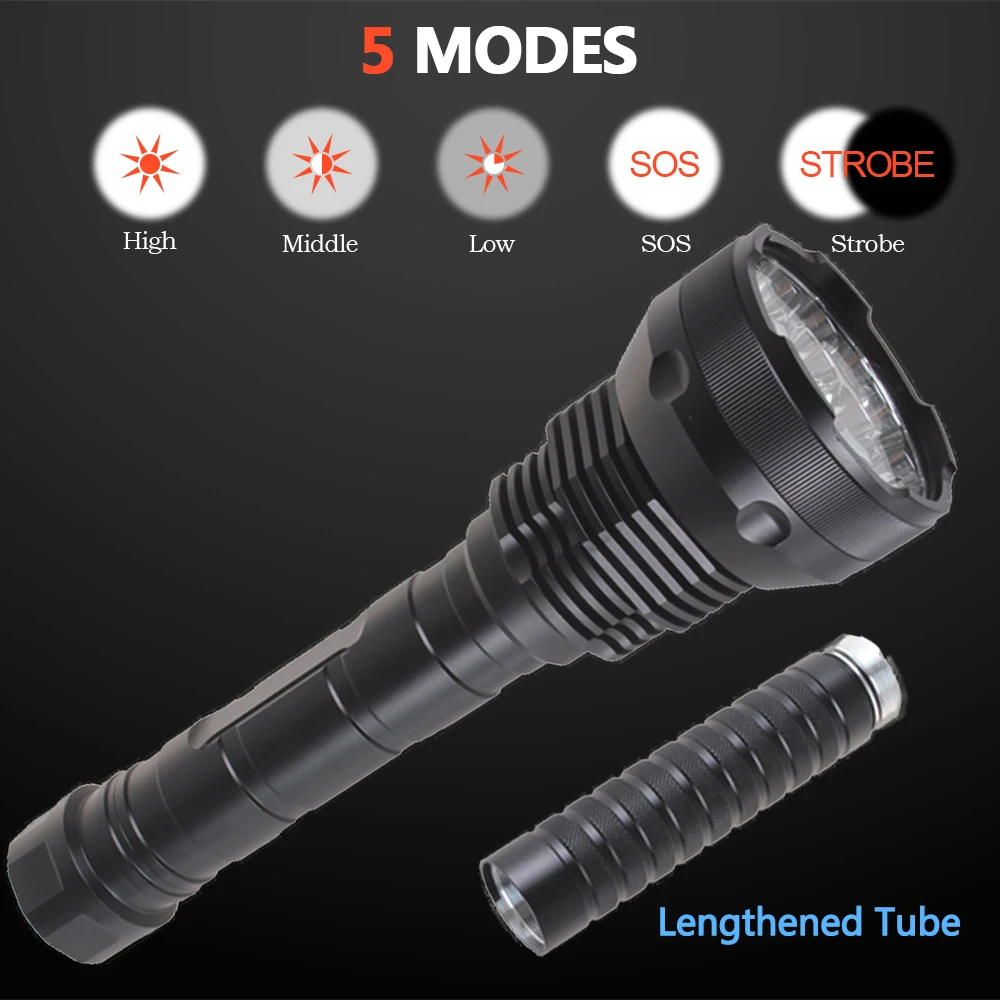  The brightest in the world T6*24 Waterproof LED Flashlight 5 Modes LED Torch Tactical Flashlight Li - 4000106375519