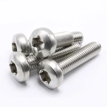 

M6x8mm-50mm Torx Screw Round Head T&TX Plum 304 Stainless Steel Six-Lobe Anti-theft Bolts White