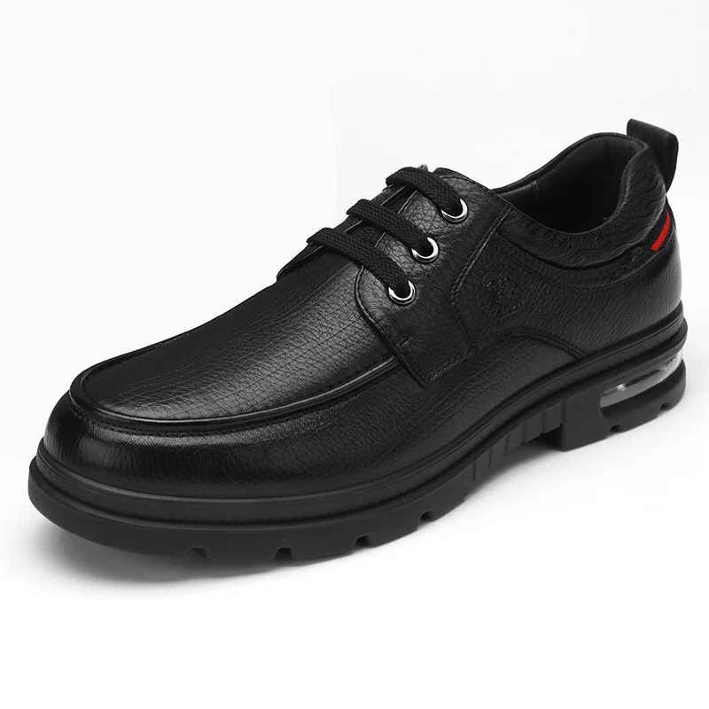 A932211750Black Новинка; мужская повседневная обувь в деловом стиле; мягкая амортизирующая Мужская обувь с воздушной подушкой; обувь из натуральной кожи на шнуровке для папы; обувь из воловьей кожи - Цвет: A932211750Black