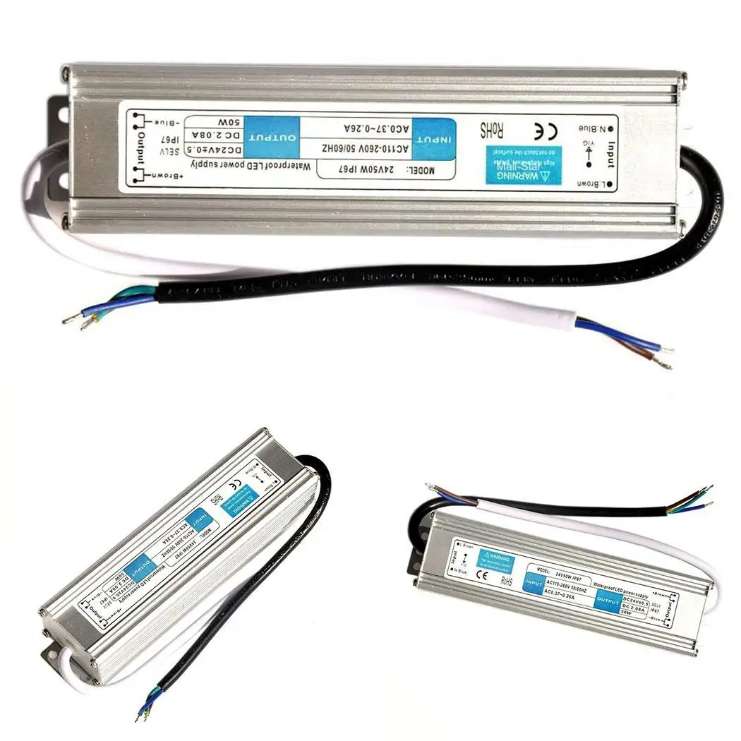 

24V 50W Constant Voltage Waterproof LED AC1.2-0.45A DC2.08A Power AC100-240V Supply White DC24V CE Approved