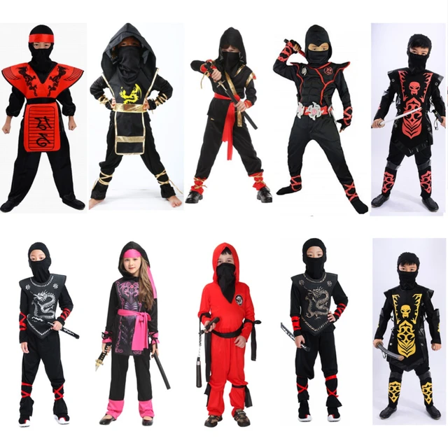 Black Ninja Costume Anime Ninja Toy Set Fighting Samurai Costume Mask  Children's Holiday Best Gift - AliExpress