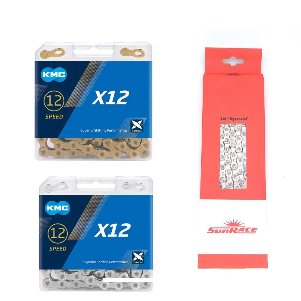 

KMC X12 SUNRACE X12 Bicycle Chain 126L 12 Speed Bicycle Chain With Original box and Magic Button for Mountain/Rod Bike Parts