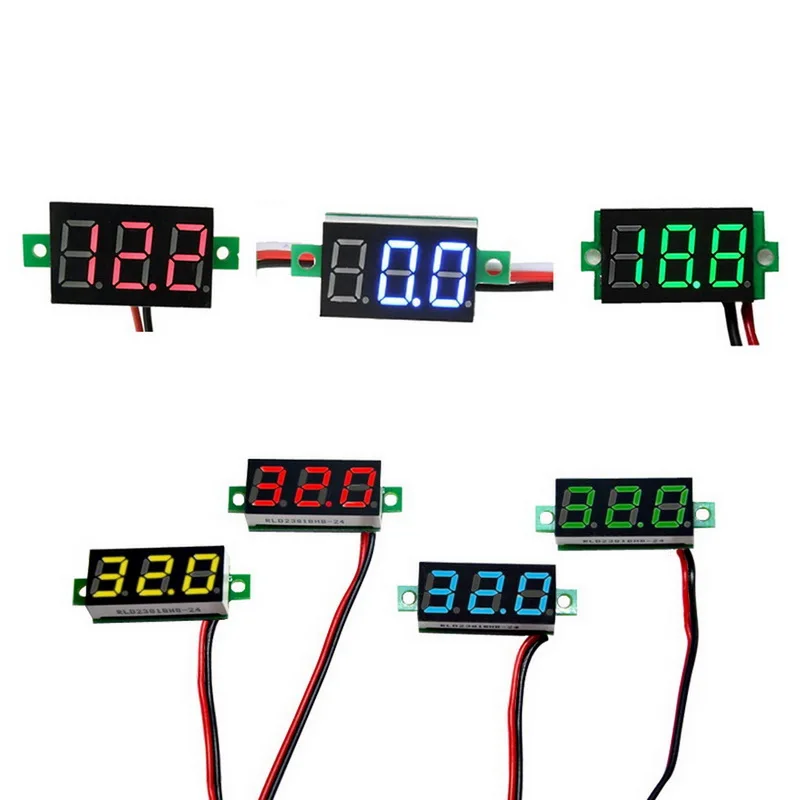 

Mini 2/3 Wires Voltage Meter Ammeter High Accuracy Red/Green/Blue DC 0V-30V 0.36" DC voltage meter Digital Voltmeter LED Display