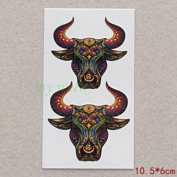 

Waterproof Temporary Tattoo Sticker on body cow bull totem tatto stickers flash tatoo fake tattoos for men